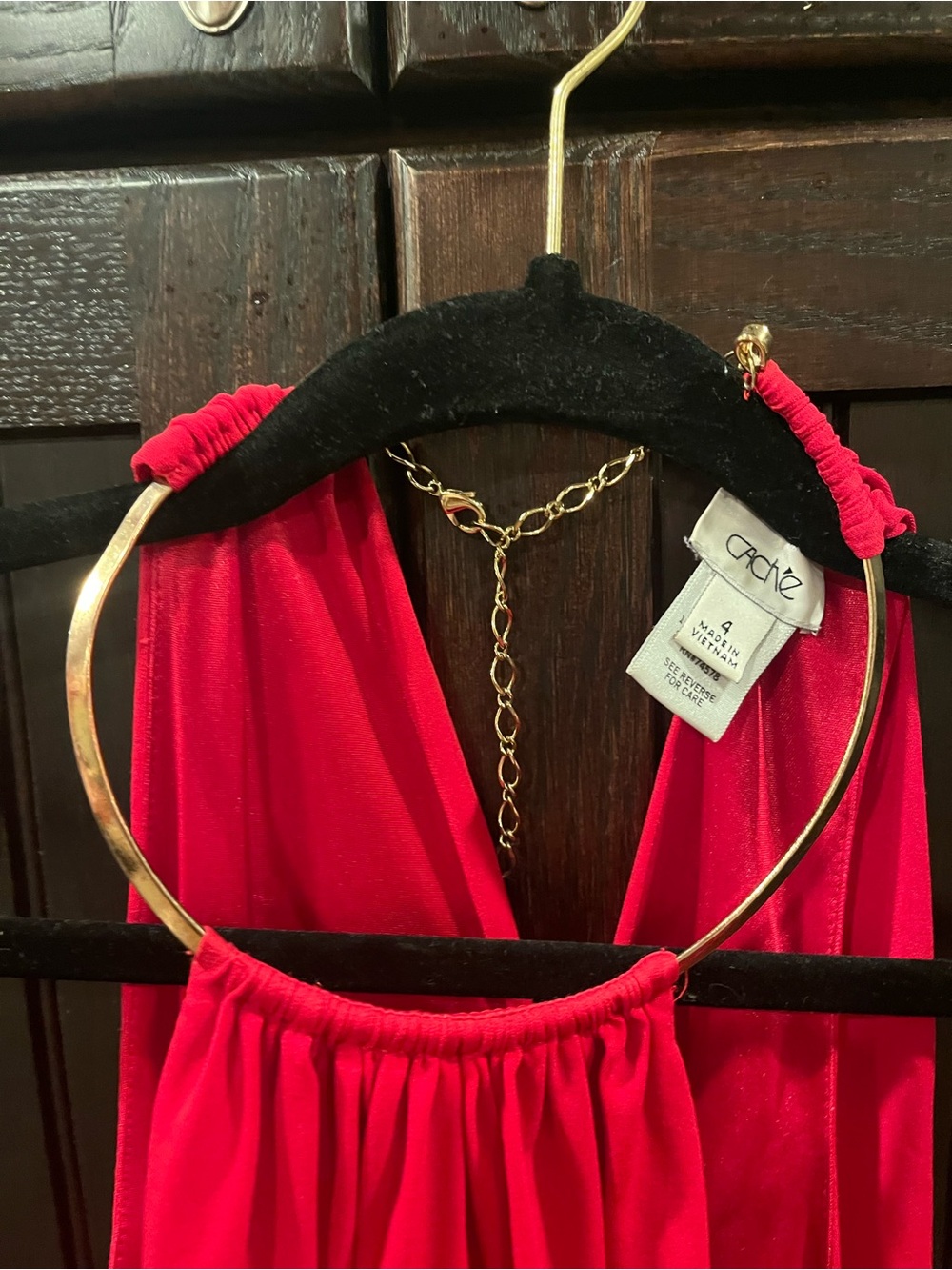 Cache Red Dress Sz 4 - Picture 3 of 6